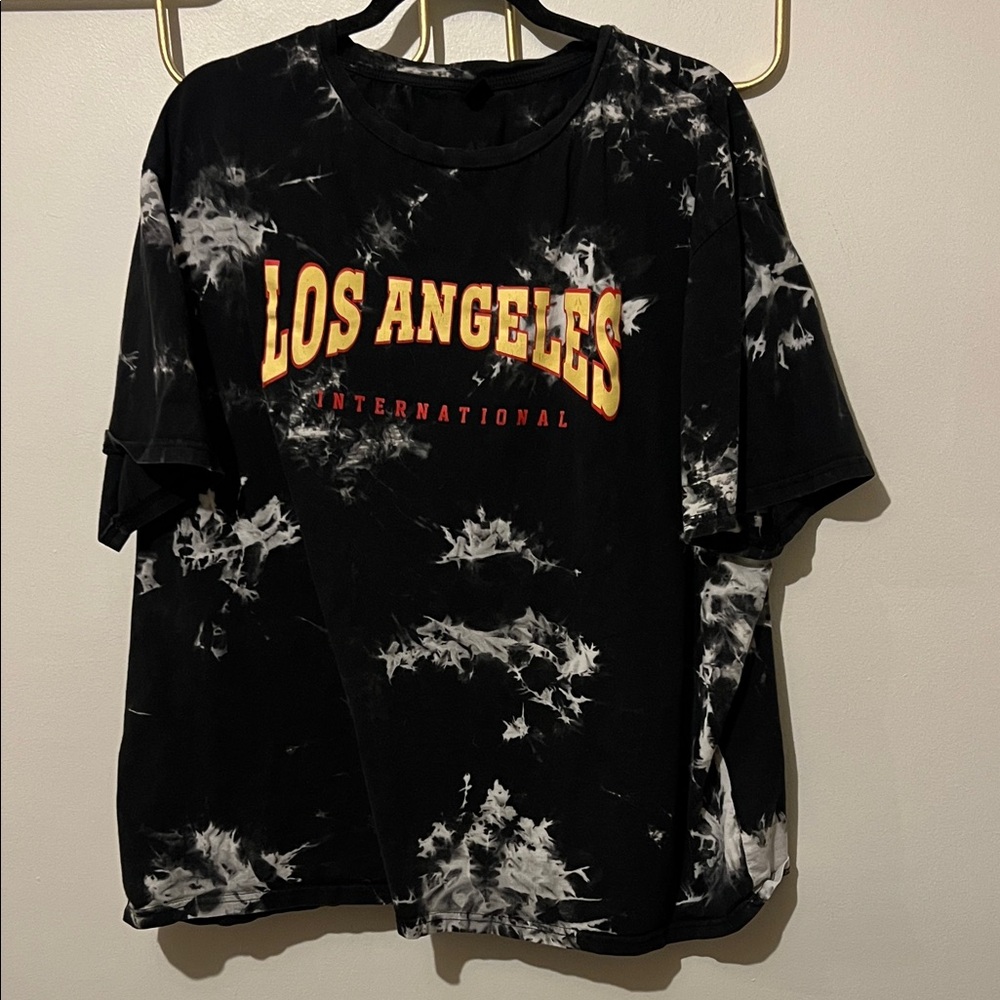 Black and White Tie-Dye Los Angeles T-Shirt